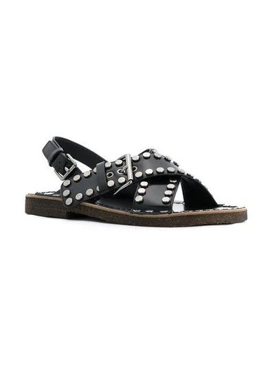 prada silver leather sandals|prada studded pony skin sandals.